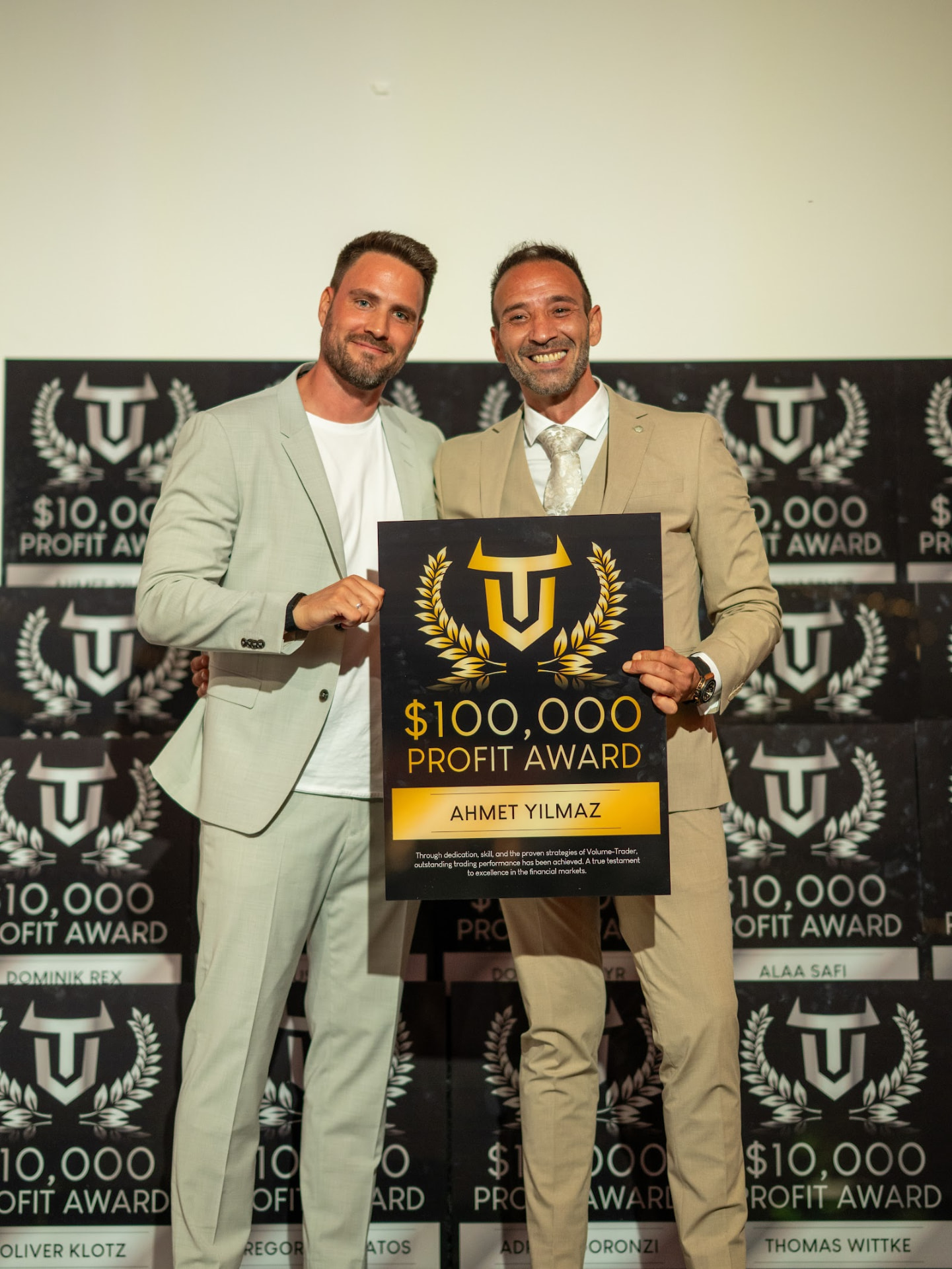 Profit Award Verleihung auf der VT Gala 2026 - Ahmet Yilmaz, $100,000