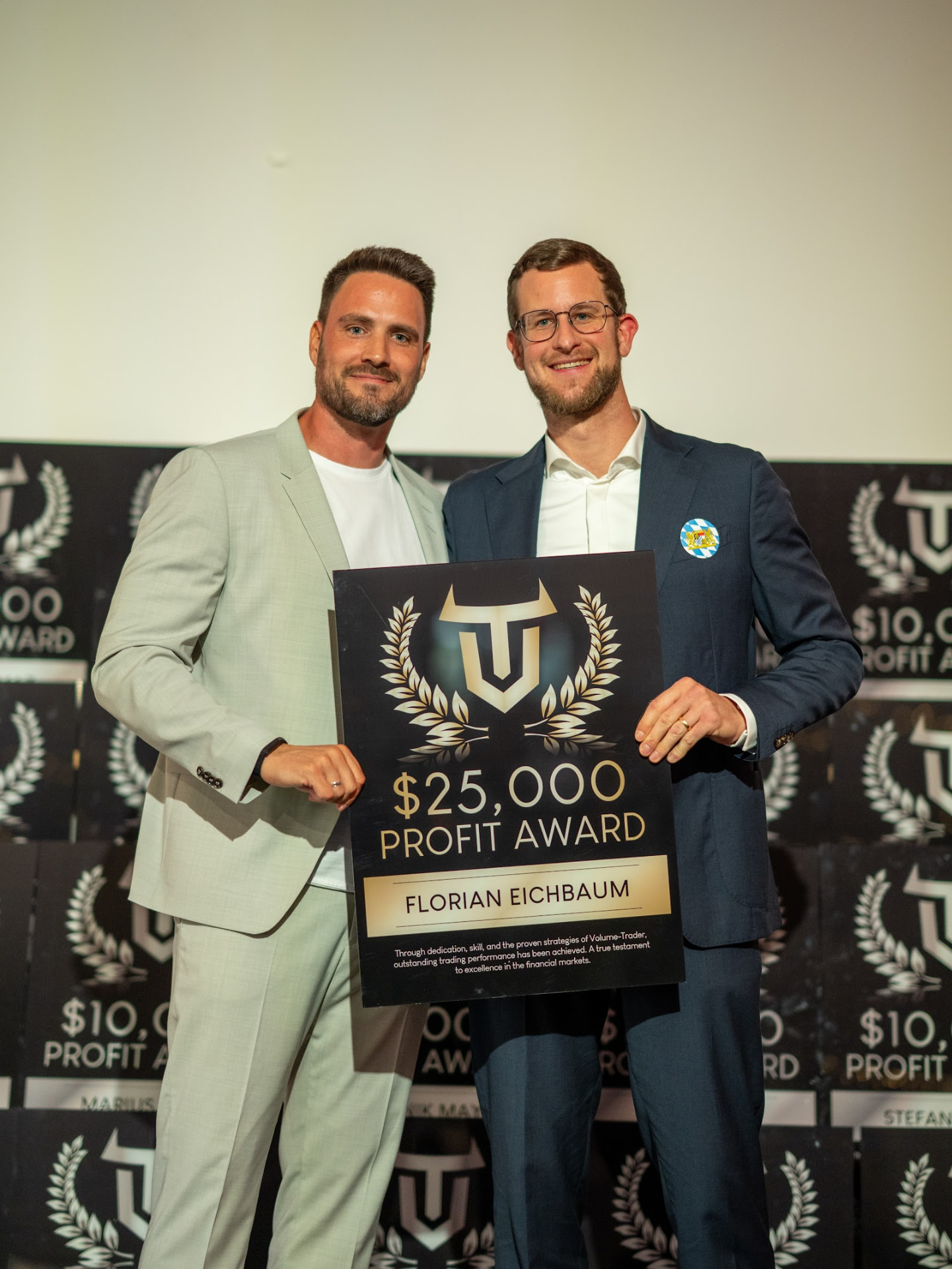 Profit Award Verleihung auf der VT Gala 2026 - Florian Eichbaum, $25,000