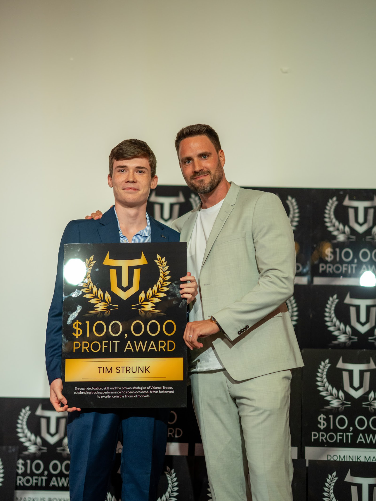 Profit Award Verleihung auf der VT Gala 2026 - Tim Strunk, $100,000